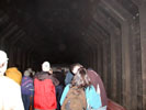 Lovers kissing in the tunnel